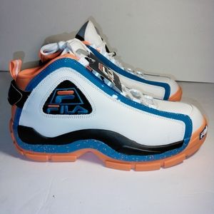 FILA Grant Hill 2 Basketball Shoes White Blue Orange 1BM01789 Men Size 11